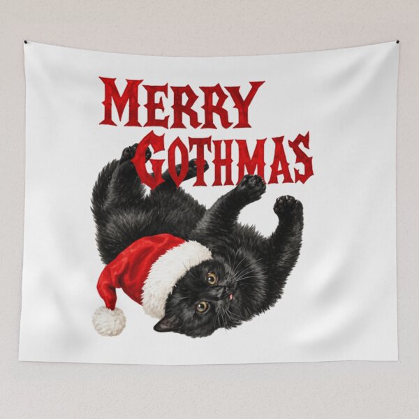 Item preview, Merry Gothmas Black Cat designed and sold by moonfullStudio.