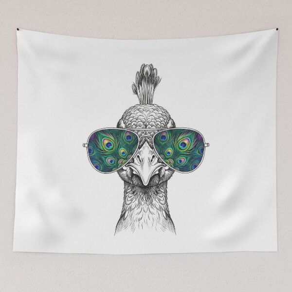 Item preview, Peacock Colorful Feathers Shades Reflection designed and sold by Bad-Decisions-Designs.
