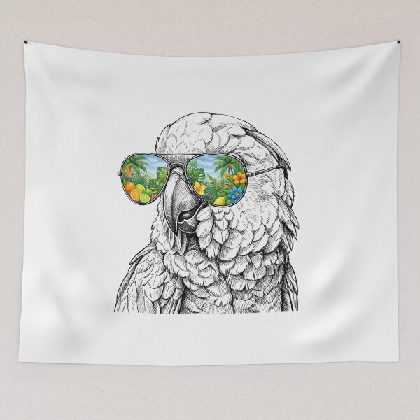 Item preview, Macaw Tropical Jungle Sunglasses Reflection designed and sold by Bad-Decisions-Designs.