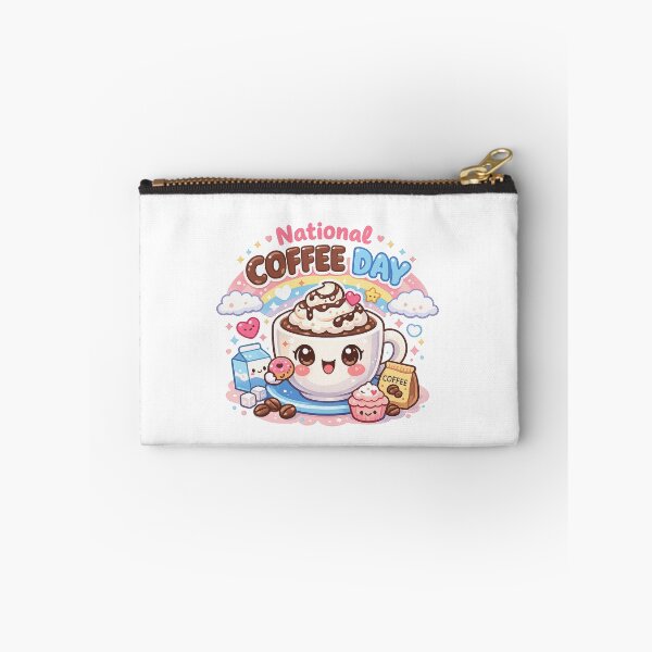 Item preview, National Coffee Day – Cute Kawaii Coffee Cup & Sweet Treats Illustration designed and sold by Sommium .