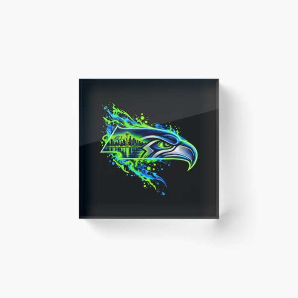 Item preview, Neon Seahawks Head - Seattle Skyline Graphic Sports designed and sold by moonfullStudio.