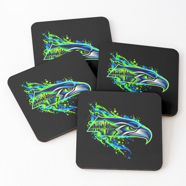 Item preview, Neon Seahawks Head - Seattle Skyline Graphic Sports designed and sold by moonfullStudio.