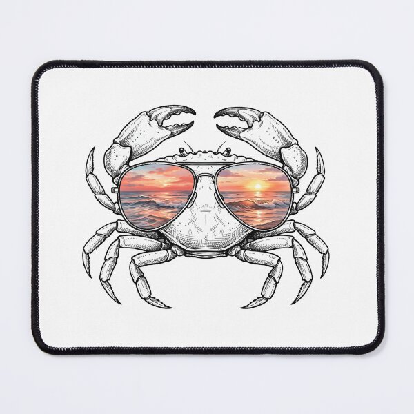 Item preview, Crab Ocean Sunset Sunglasses Reflection designed and sold by Bad-Decisions-Designs.