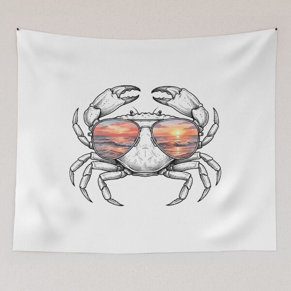 Item preview, Crab Ocean Sunset Sunglasses Reflection designed and sold by Bad-Decisions-Designs.