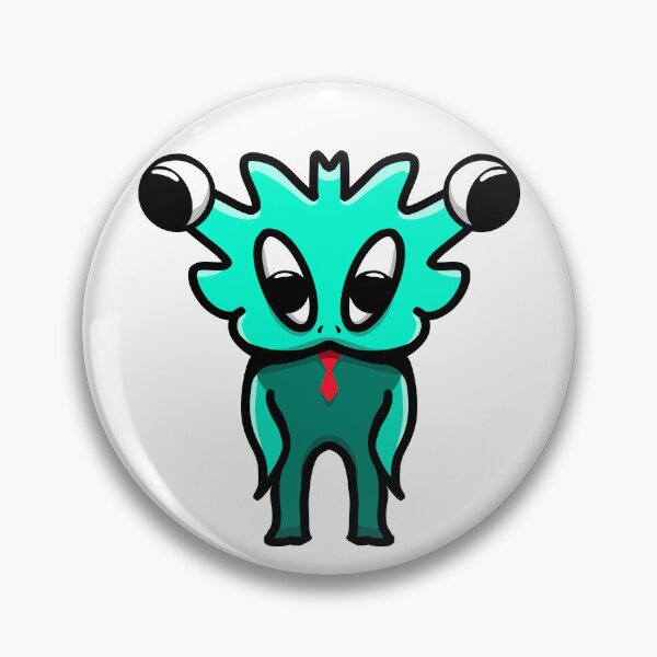 Item preview, Cute Teal Alien Monster with Tie – Kawaii Sticker Art designed and sold by davidmalec.