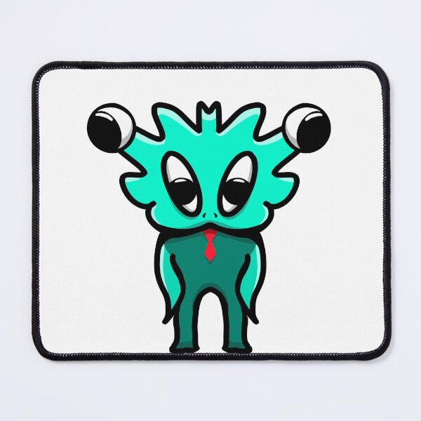Item preview, Cute Teal Alien Monster with Tie – Kawaii Sticker Art designed and sold by davidmalec.