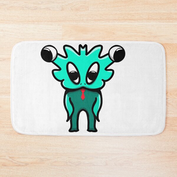 Item preview, Cute Teal Alien Monster with Tie – Kawaii Sticker Art designed and sold by davidmalec.