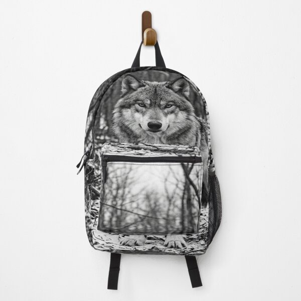 Item preview, Monochrome wolf in sparse dry winter forest designed and sold by Solomon-Ent-144.