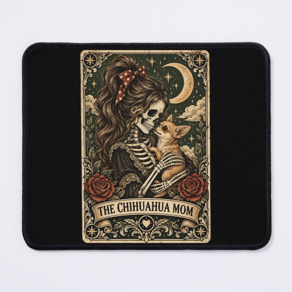Item preview, Chihuahua Mom Gothic Skeleton Moon Floral Poster designed and sold by ROUX-ART.
