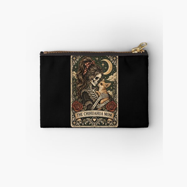 Item preview, Chihuahua Mom Gothic Skeleton Moon Floral Poster designed and sold by ROUX-ART.