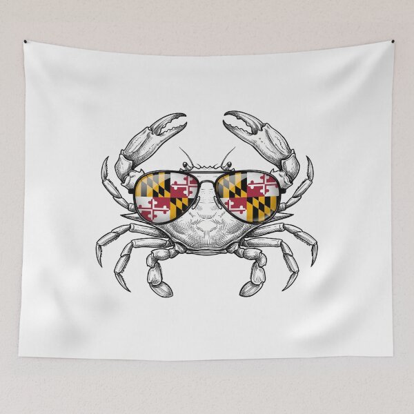 Item preview, Crab Maryland Flag Sunglasses Reflection designed and sold by Bad-Decisions-Designs.