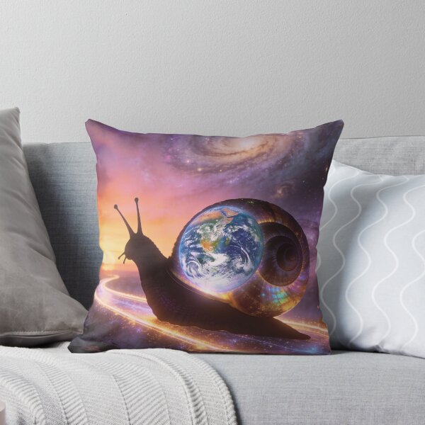 Item preview, Cosmic Snail Carrying Planet Earth Through Galaxy designed and sold by OksArtStudio.