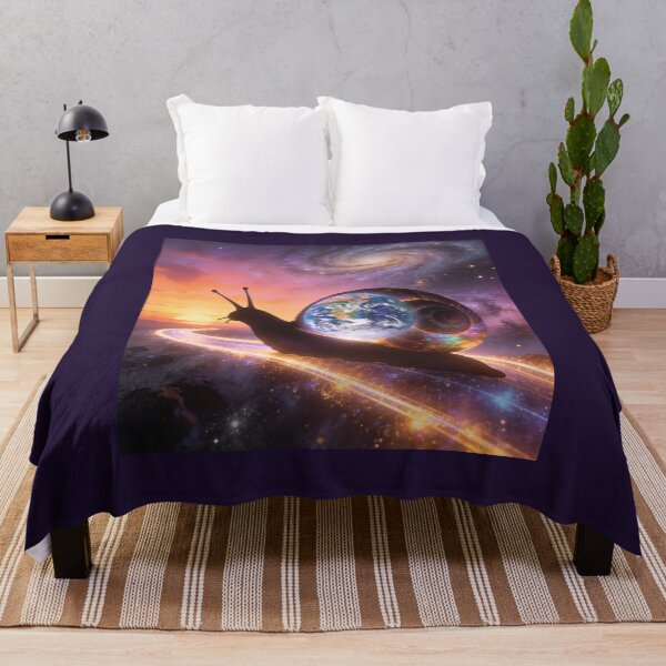 Item preview, Cosmic Snail Carrying Planet Earth Through Galaxy designed and sold by OksArtStudio.