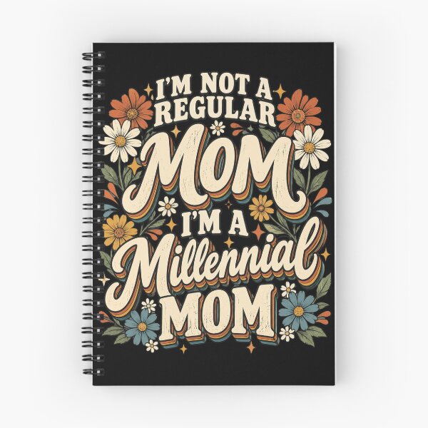 Item preview, mom retro floral typography quote for proud millennial moms designed and sold by ROUX-ART.