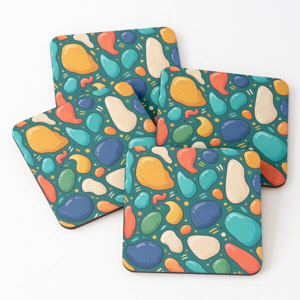 Item preview, Vibrant Organic Pebbles – Colorful Abstract Pattern designed and sold by P&B Digital Art.