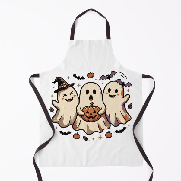 Item preview, Cute Halloween Ghost Trio with Witch Hat, Pumpkin and Bats Illustration designed and sold by abdelski.
