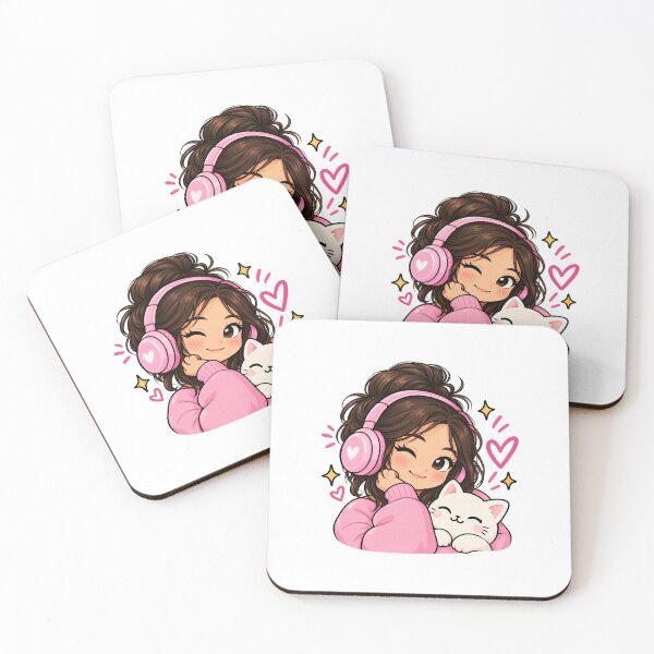 Item preview, Cute Kawaii Girl Cat Sticker designed and sold by ammi.