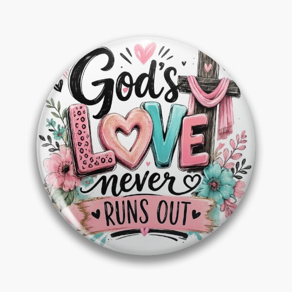 Item preview, God's Love Never Runs Out | Floral Cross Leopard Heart Christian Faith Design designed and sold by Uniquememorable.