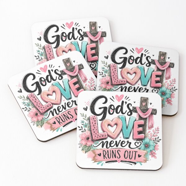 Item preview, God's Love Never Runs Out | Floral Cross Leopard Heart Christian Faith Design designed and sold by Uniquememorable.