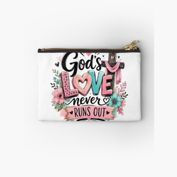 Item preview, God's Love Never Runs Out | Floral Cross Leopard Heart Christian Faith Design designed and sold by Uniquememorable.