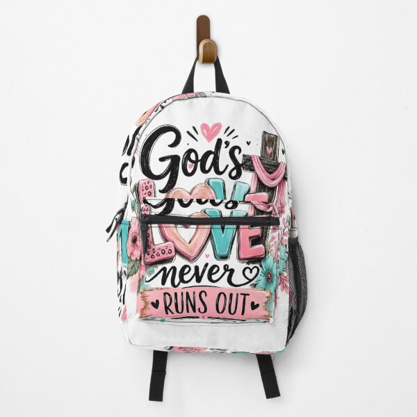 Item preview, God's Love Never Runs Out | Floral Cross Leopard Heart Christian Faith Design designed and sold by Uniquememorable.