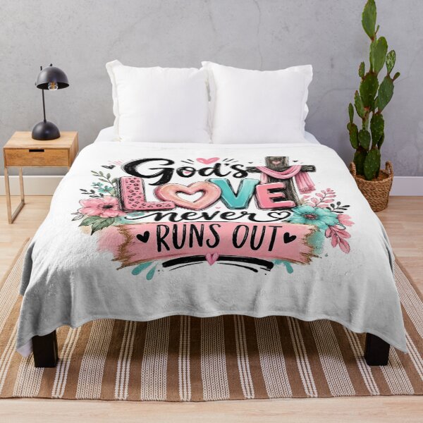 Item preview, God's Love Never Runs Out | Floral Cross Leopard Heart Christian Faith Design designed and sold by Uniquememorable.