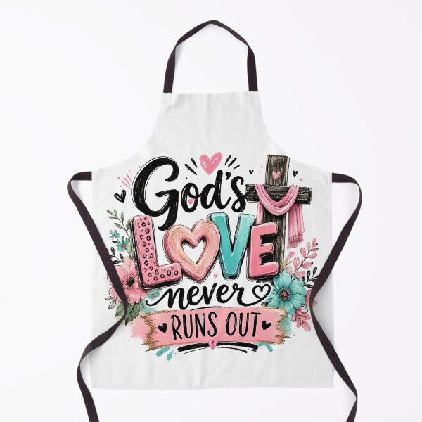 Item preview, God's Love Never Runs Out | Floral Cross Leopard Heart Christian Faith Design designed and sold by Uniquememorable.