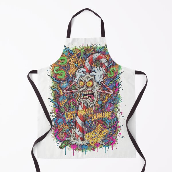 Item preview, Last Minute Deadline Credit Crunch Funny Mad Candy Cane Chaos Psychedelic Holiday Gift designed and sold by InkRebelprint.