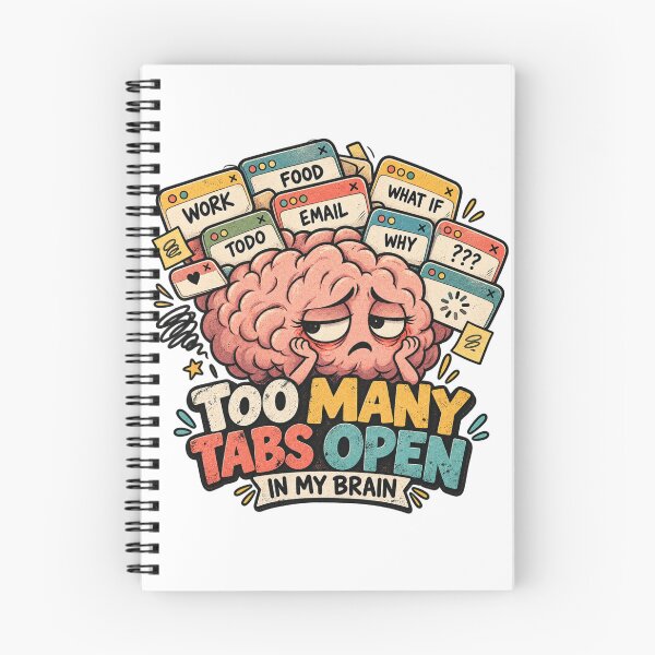 Item preview, Too Many Tabs Open in My Brain – Funny Overthinking Brain Humor designed and sold by KateVil.