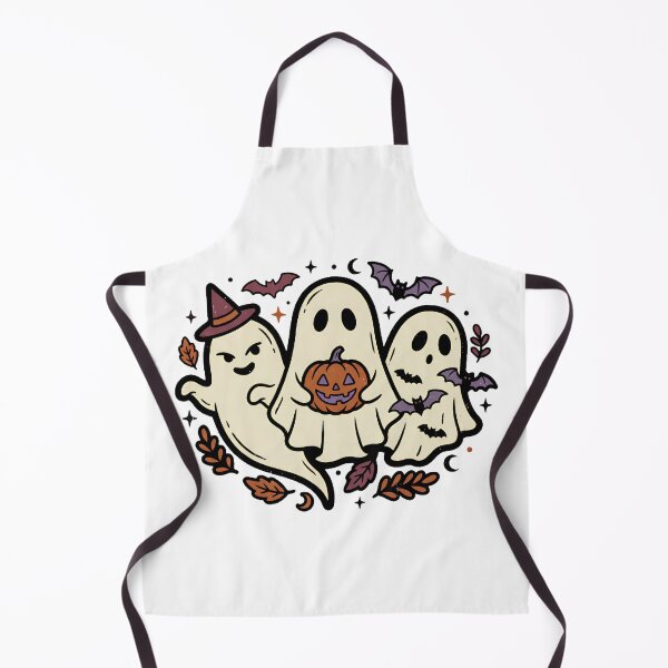 Item preview, Cute Halloween Ghost Trio with Witch Hat, Jack-o-Lantern and Bats Illustration designed and sold by abdelski.