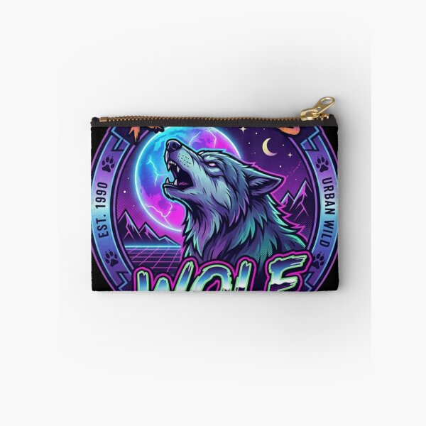 Item preview, 90s Vintage Howling Wolf | Cyberpunk Synthwave Graphic designed and sold by NightshadeWolfs.