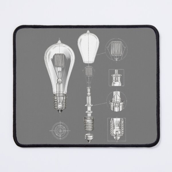 Item preview, Vintage Light Bulb Anatomy - Edison Patent Sketch designed and sold by The Blueprint Archive.