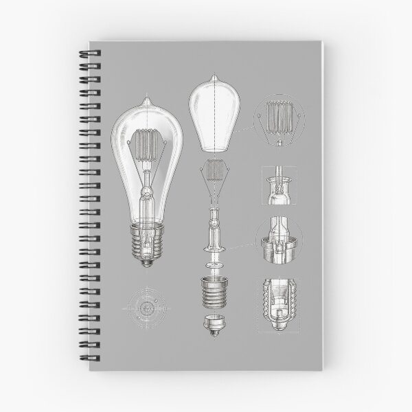 Item preview, Vintage Light Bulb Anatomy - Edison Patent Sketch designed and sold by The Blueprint Archive.