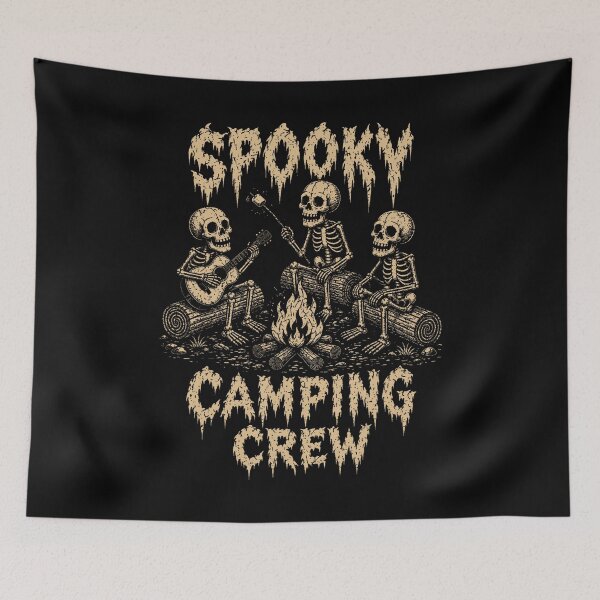 Item preview, Spooky Camping Crew Skeleton Campfire designed and sold by NoeValdric.