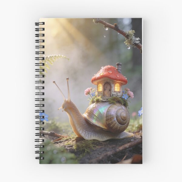 Item preview, Fantasy Snail with Cozy Mushroom Cottage on Shell designed and sold by OksArtStudio.