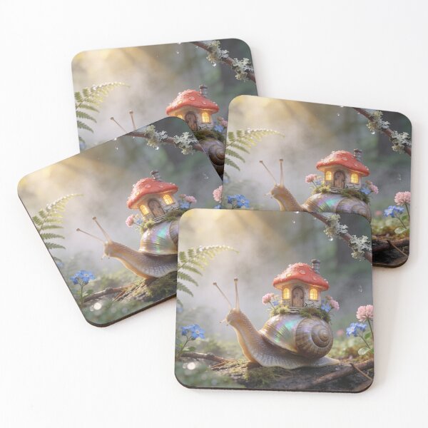 Item preview, Fantasy Snail with Cozy Mushroom Cottage on Shell designed and sold by OksArtStudio.