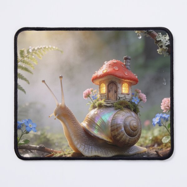 Item preview, Fantasy Snail with Cozy Mushroom Cottage on Shell designed and sold by OksArtStudio.