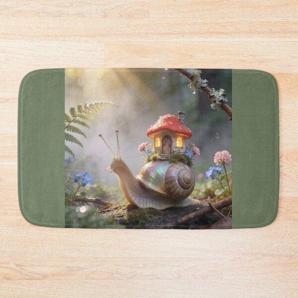 Item preview, Fantasy Snail with Cozy Mushroom Cottage on Shell designed and sold by OksArtStudio.