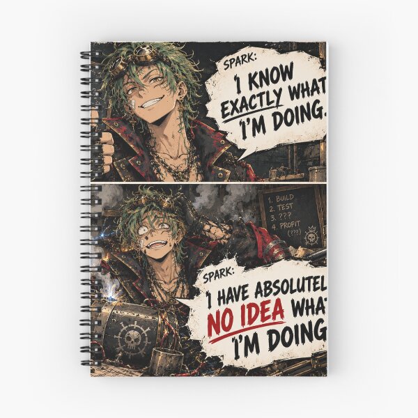Item preview, Spark I Know Exactly What I'm Doing | Black Mark Anime Meme designed and sold by Boomaroo.