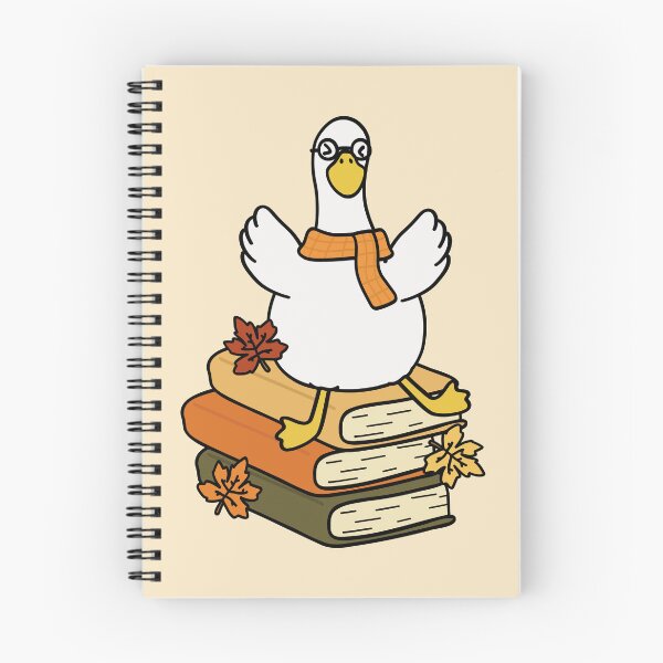 Item preview, Cute Autumn Silly Goose with books snd fall leaves designed and sold by 11pakka.