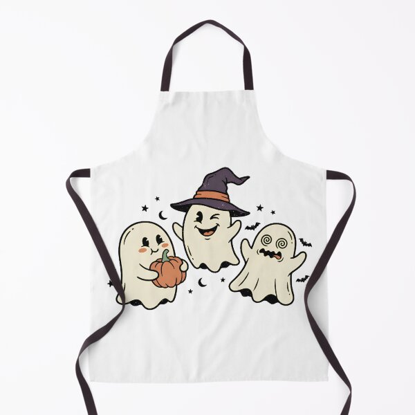 Item preview, Funny Halloween Ghost Trio with Witch Hat, Pumpkin and Dizzy Eyes Illustration designed and sold by abdelski.