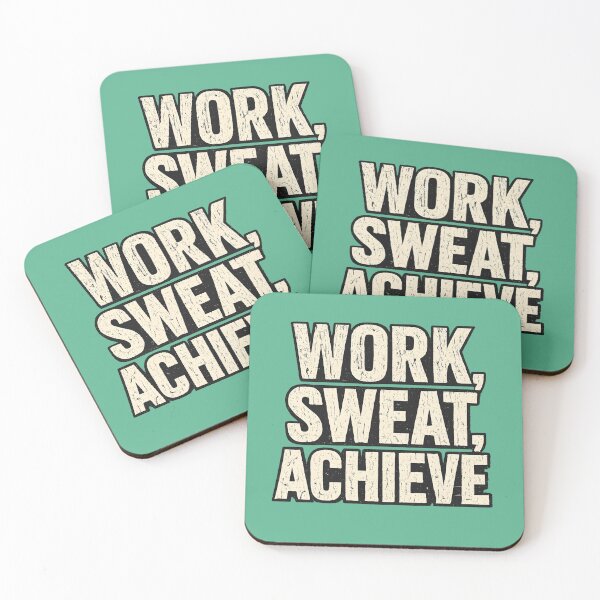 Item preview, Work Sweat Achieve Motivational Gym Fitness Workout Quote designed and sold by WarFX Designs.