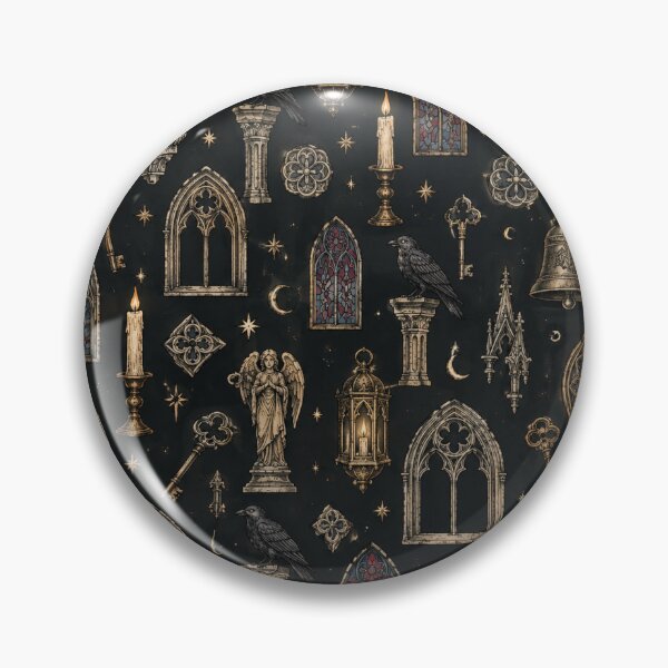 Item preview, Dark Gothic Cathedral at Midnight - Vintage Architectural Pattern designed and sold by VØDUM® STORE.