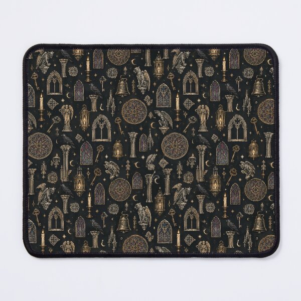 Item preview, Dark Gothic Cathedral at Midnight - Vintage Architectural Pattern designed and sold by VØDUM® STORE.