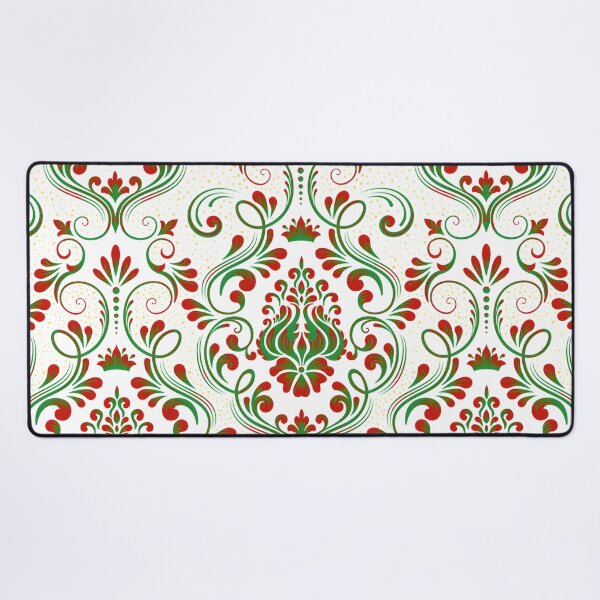 Item preview, Classic Christmas Damask Pattern: Traditional Red & Green Holiday Floral Repeat designed and sold by VibranPalette.