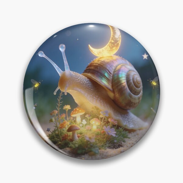 Item preview, Fantasy Snail Carrying Glowing Crescent Moon designed and sold by OksArtStudio.