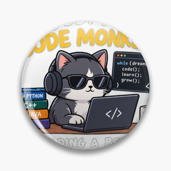 Item preview, Code Monkey Coding Cat designed and sold by InfiniteHubs.