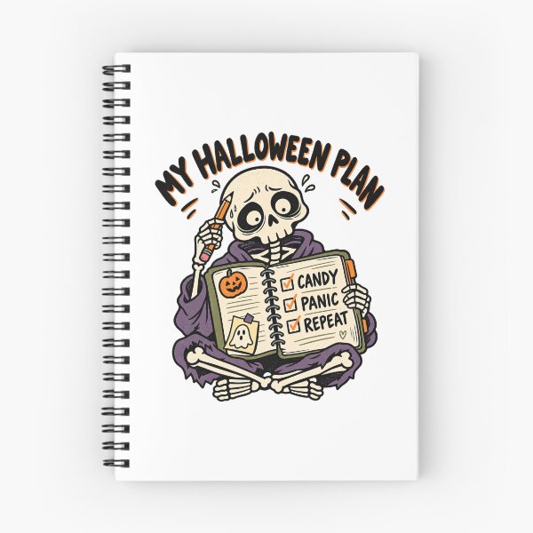 Item preview, My Halloween Plan Funny Skeleton Candy Panic Repeat Pun designed and sold by NatureStyle555.