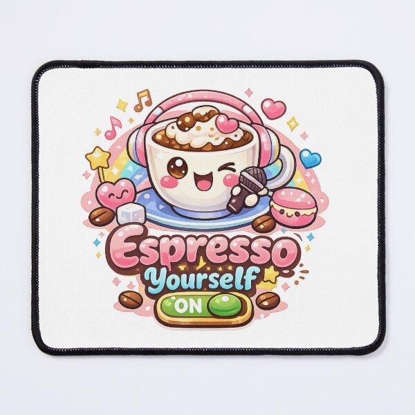 Item preview, Espresso Yourself ON – Cute Kawaii Coffee Cup with Headphones & Music Vibes designed and sold by Sommium .