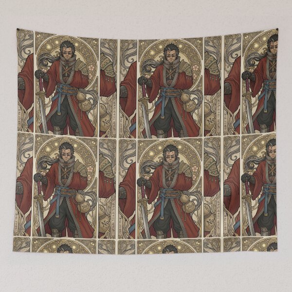 Item preview, Auron in the style of Alphonse Mucha designed and sold by Solace Sparkles.
